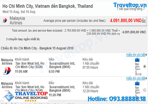 vé máy bay đi Bangkok