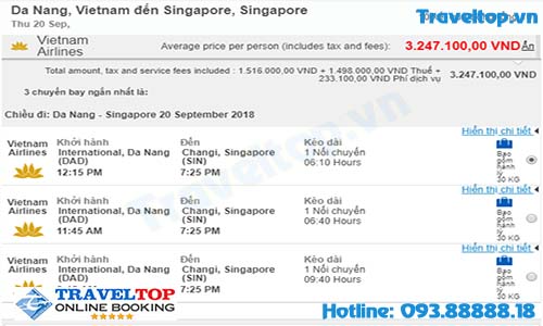 vé máy bay từ Đà Nẵng đi Singapore