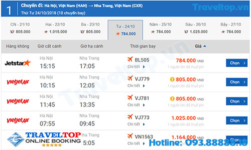 Vé máy bay từ Hà Nội đi Nha Trang 