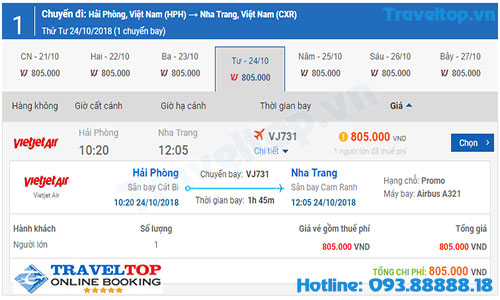 Vé máy bay từ Hải Phòng đi Nha Trang
