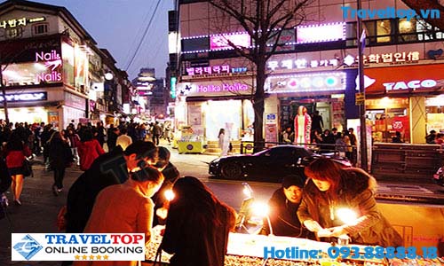 Khu mua sắm Hongdae du lịch Seoul